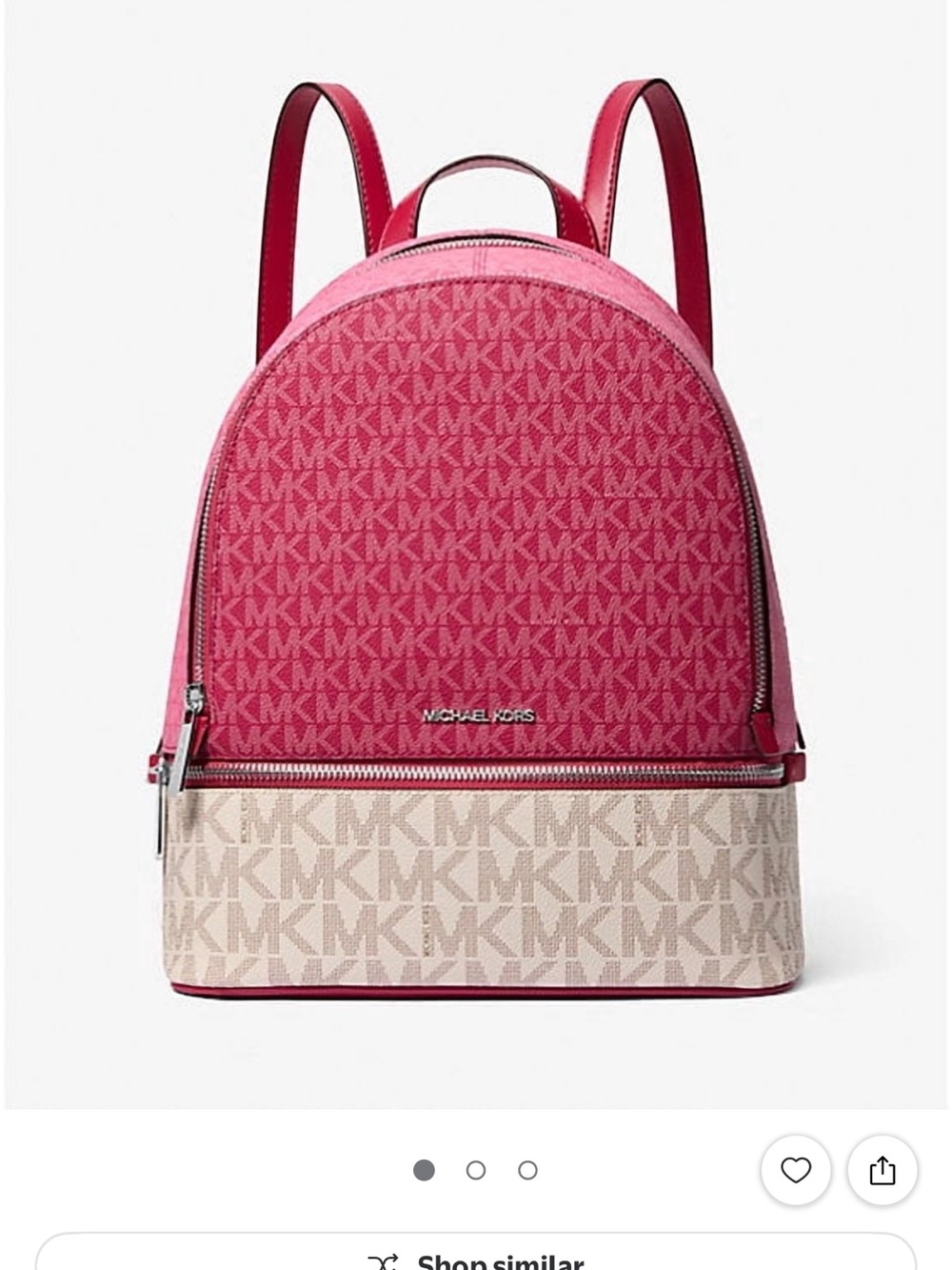 NEW Michael Kors Rhea Medium Color-Block Signature Logo Backpack - Picture 10 of 11